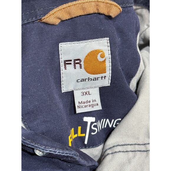 3XL Carhartt Navy FR Cat 2 Full Swing Coat Flame Resistant - Picture 1 of 8